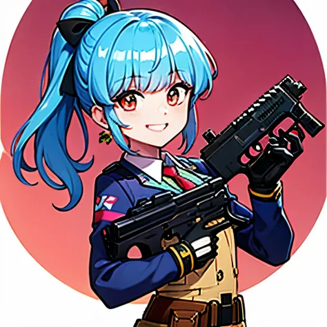 Kpop girl holding guns smiling