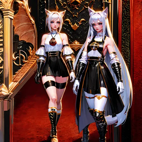 8k, resolution, high quality, high resolution, best quality, best resolution, absurd resolution, ray tracing, high detailed, masterpiece, extremely detailed,shoulder length white hair, female,white 2 wolf ears, teenage girl, slim body, white scale dragon t...