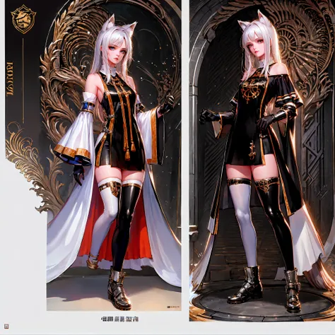 8k, resolution, high quality, high resolution, best quality, best resolution, absurd resolution, ray tracing, high detailed, masterpiece, extremely detailed,shoulder length white hair, female,white 2 wolf ears, teenage girl, slim body, white scale dragon t...