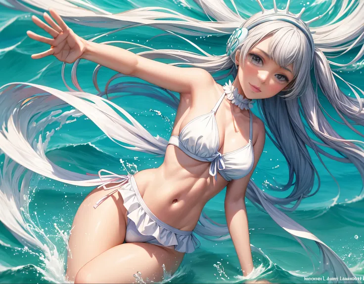 chica anime en bikini flotando en el aire, Elegante pose flotante, lying dynamic pose, !!lleno Cuerpo portrait!!, Sol. illustration, lleno Cuerpo pose, lleno Cuerpo:: Tiempo soleado::, hembra flotante, lleno pose, dramatic floating pose, anime lleno Cuerpo...