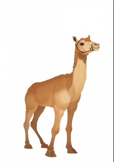 there  a camel standing in the middle of a white background, camel, camel anthro portrait, beautiful painting of tall man, alpaca wool, camel, long neck, , digital painting, digital painting, wireless, wretched camel, Realistic illustration, digital drawin...