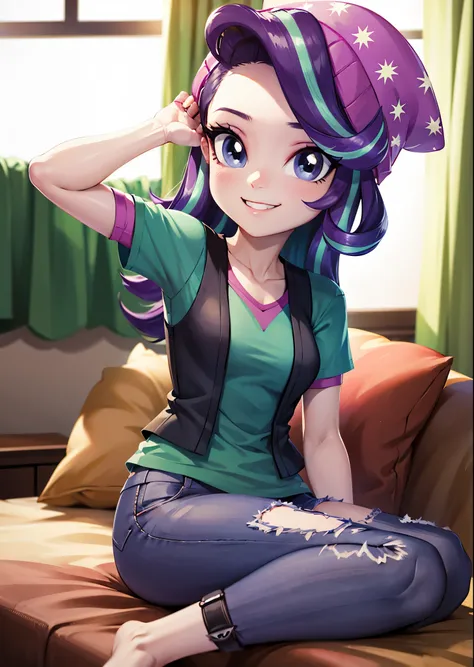 1girl, masterpiece, (detailed background), best quality, absurdres,
bedroom, bed, window,
mlpglimmer, shirt, hat, short sleeves,...