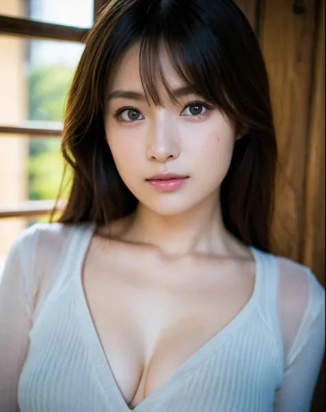 best quality, face focus, soft light, ultra high res, (photorealistic:1.4), RAW photo,
1japanese girl, solo, cute, (pupil, lights in the eyes),  detailed beautiful face, (small chest),(high resolution detail of human skin texture),
(long hair),
indoor,
Dam...