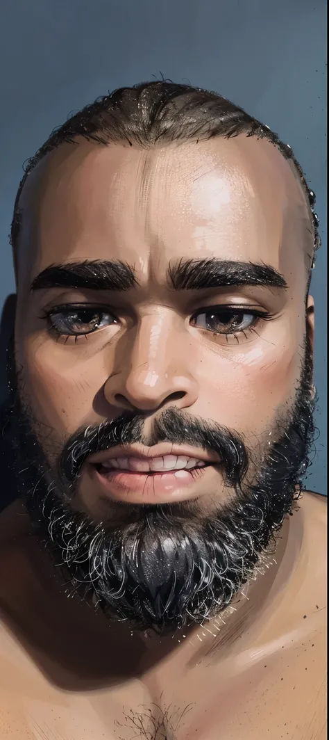 homem,negro,34 anos,olhos preto,barba de lenhador,labios carnudos,cabelo cortado bem baixinho,3d disney pixar,Ultra HD resolution,qualidade ultra HD,fios branco na barba e cabelo,