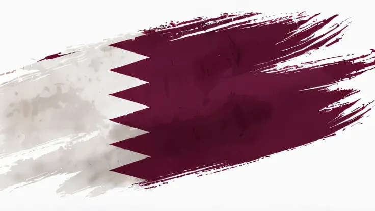 Inclinations Qatar flag with brush and grunge style flag of Qatar white background