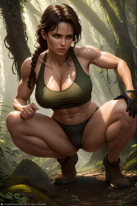 (best quality,4k,8k,highres,masterpiece:1.2),ultra-detailed,(realistic,photorealistic,photo-realistic:1.37),sexy lara croft,clea...