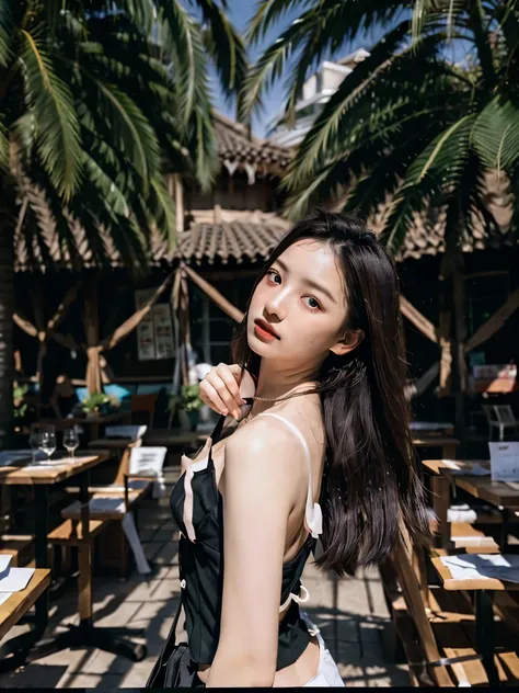 arafed woman in a black dress posing for a picture, dilraba dilmurat, xision wu, wenfei ye, korean girl, profile pic, mai anh tr...