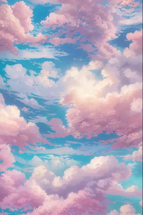 joy of nature, The vitality of nature, beautiful sky,  detailed clouds, sun, relax art, 8k, masterpiece, best quality, super detailed