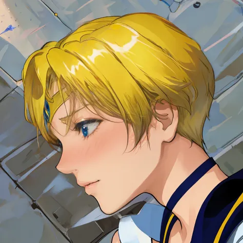 troubled face、blush、beautiful profile,muste piece、sailor uranus