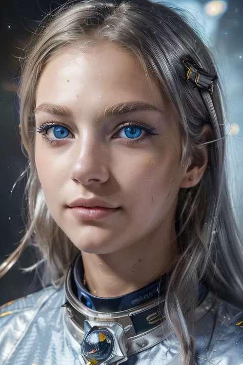 (A higher-quality masterpiece in close-up:1.5)0.9], (Espace et astronaute:1.2) (messy silver hair:1.1) (yellow eyes with heterochromia and blue eyes:1.2) (Casque spatial:1.0) (Colorful stars in the eyes:1.0) (radiant light:1.1) (big lips:0.9)