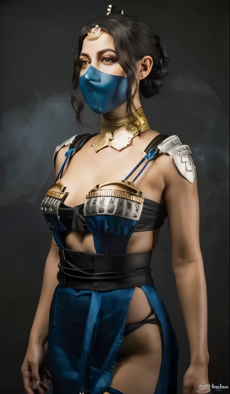 (Foto de alta qualidade, ultra realista, 8k, personagem do jogo MORTAL KOMBAT), Mileena super bela com seu traje roxo, foto tirada de perto, normal hands, dedos detalhados, obra-prima, (realista 8k, foto-realista: 1.37), realista detalhado, 1girl, cabelo l...