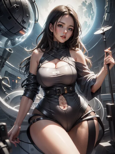 Ultra realistic 8k full_body curvy woman large breasts showing nipple and large voluptuous thighs standing facing the camera looking promiscuous on a transparent background opening legs and sexy  --auto --s2