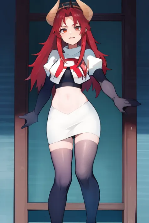 masterpiece, detailed, high quality, absurdres, zentreyad_dragon,red hair, team rocket,team rocket uniform, red letter r, white ...