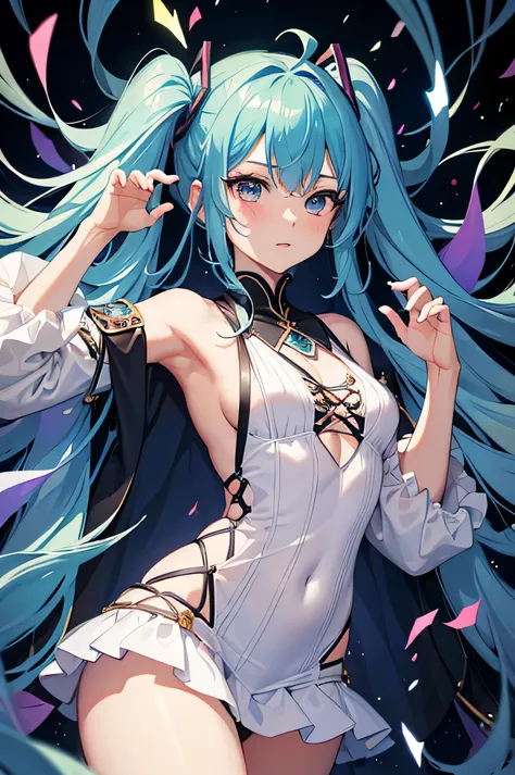 All are clothes，All are clothes，All are clothes，anime style，comic style，vibrant feel，16 years old，Under small breasts，Under small breastinor，Minor，Minor，Minor，Background color dark pink，secretly secretly，Hatsune Miku with big breasts，Wear thick clothing，Wh...