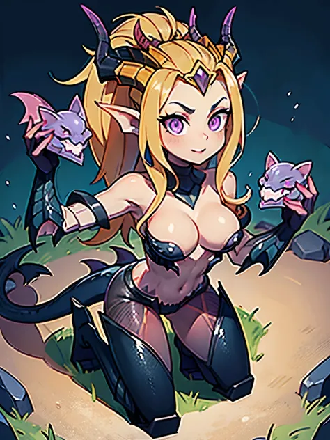 Zyra - Dragon Sorceress - League of Legends, four fingers and one thumb, heart-shaped pupils, dilated pupils, eye reflection, high detail, depth of field, UHD, retina, masterpiece, ccurate, anatomically correct, textured skin, super detail, high details, h...