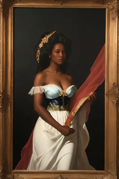 The Birth of Venus with ebony skin wearing a sheer dress, Paintings by Vigée Leblanc