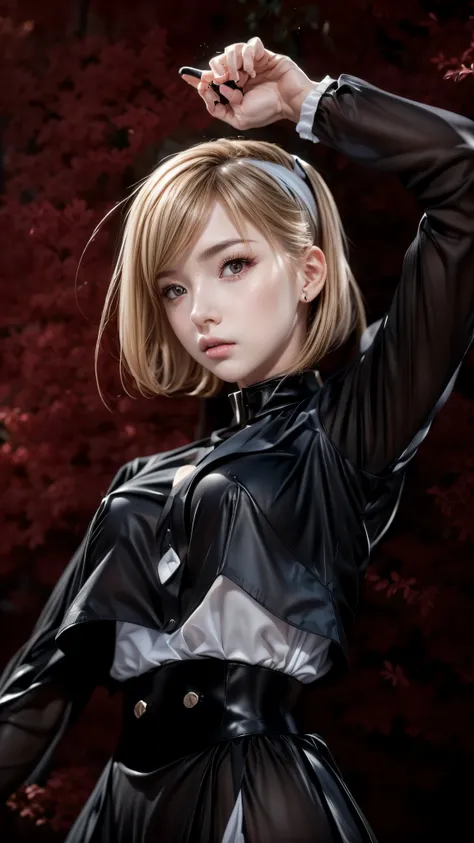 style potret of a woman in a black and white outfit, realistic  style, photo realistic  girl render, hyper realistic , smooth cg art, realism style, realistic anime artstyle, photo realistic , made with painter studio, fine details. girls frontline, female...