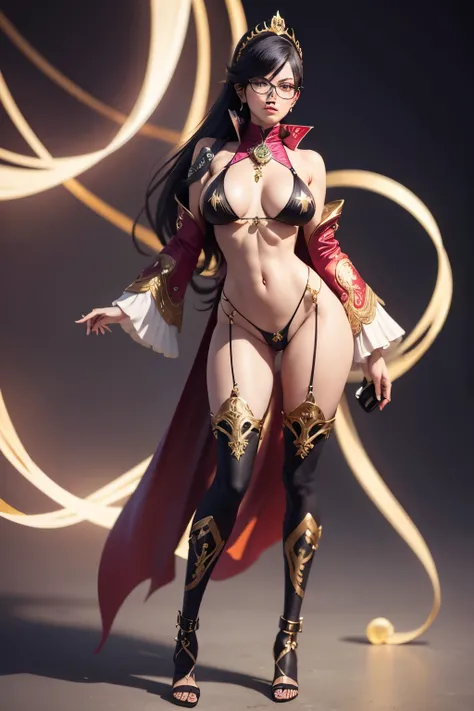 bayonetta em pé corpo inteiro using micro string bikini