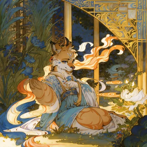 cover page, highres, top quality, best quality, paid reward available, unparalleled masterpiece, perfect artwork, absurdres, High-quality illustrations by Alphonse Mucha, art nouveau, Delicate and elegant linework, flowing hair, Flowing Dresses, Curvilinea...