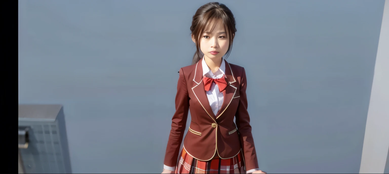 Japanese woman, brown hair, school uniform 