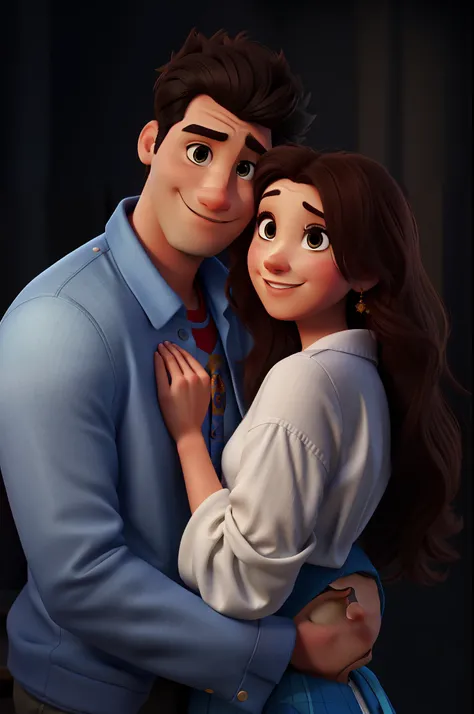 couple man  and woman in Disney Pixar style, high quality, best quality