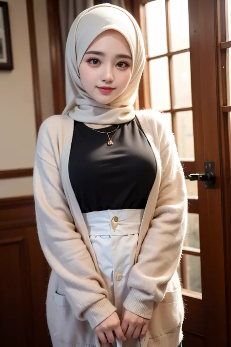 Gadis berhijab syariah, chubby, dada besar tembem, paha besar tembem, cardigan, HD, BBC, pipi tembem, tato, hijab, hamil