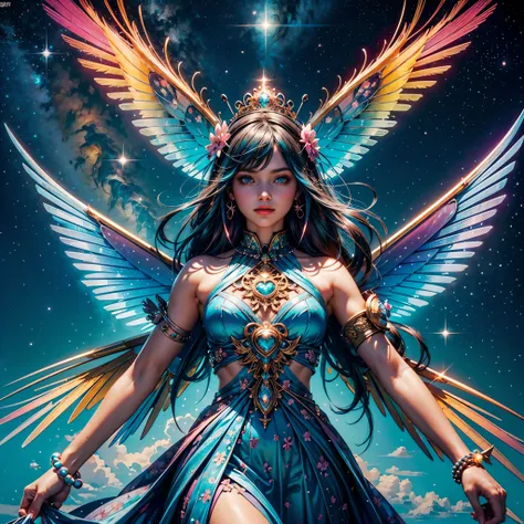 Galaxy Stars Nebulae Nebula sunrise epic sunset sunshine Sparrow Bird ((Gorgeous Sparrow_bird_with_open_wings flying cherry_blossom wings_spread_upwards surmounted wings surrounded intertwined feather)) unrealengine5 ultra Cinamatic_Sunlight "Sparrow Bird ...