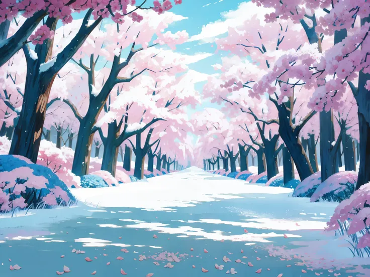 (flat color:1.1),(masterpiece:1.2), best quality, masterpiece, sakura forest clearing