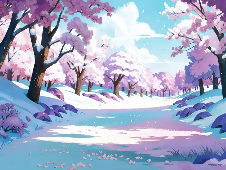 (flat color:1.1),(masterpiece:1.2), best quality, masterpiece, sakura forest clearing