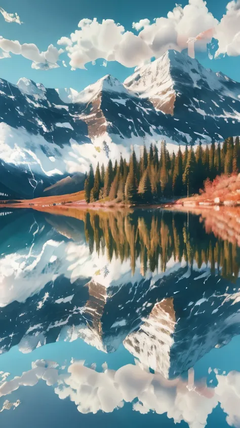 1 picture!!!, 1 scenery!!!, ((Best quality, 8K, Masterpiece: 1.4)),((Amazing detail: 1.3)),((illustration: 1.2)),((Extreme lighting effects: 1.2)),((high resolution: 1.1)),photographed,Reasonable composition,Amazing landscape,Delicate clouds,Bright sunshin...