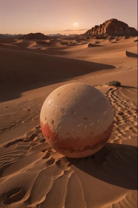 A planet with a desert biome with gray sand and a red sky