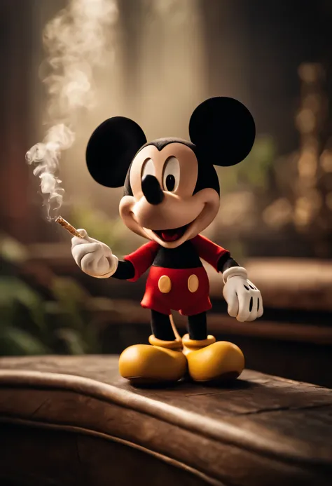 Mickey Mouse smoking weed