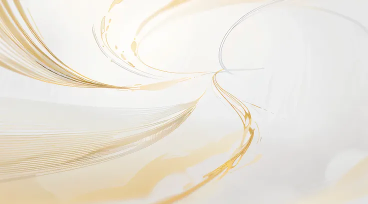 Swirls of lines on white and white background, gold striated swirling finish, 黄金curve构图, tiny vortices, 黄金curve结构, intricate Golden wire, Golden wire, interacte smooth smooth lines, curve, smooth lines, Fine detail gold brushstrokes, ethereal abstraction, ...