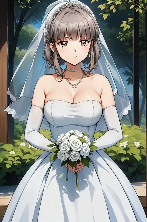 
Bangs, blunt Bangs, brown eyes, long hair,black hair,

looking at the audience,(Focus on her face),Keep your mouth shut, Close-up of beautiful bride wearing beautiful wedding dress,Gurwitz,(bridal veil:1.5），（Transparent short veil：1.5），Blushing face，Head ...