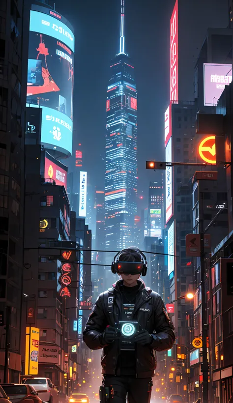 cyberpunk style, high tech, future world, metropolitan scene, mechanical transformation, digitigrade, Augmented reality, social issues, dark/Low light effect, neon lights and shadows, dystopian, free will and control, corruption and injustice, Technology e...