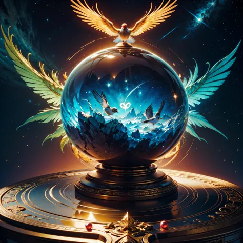 Galaxy Stars Nebulae Nebula sunrise epic sunset sunshine epic Bird Sparrow ((Gorgeous Bird Sparrow_bird_with_open_wings flying cherry_blossom wings_spread_upwards surmounted wings surrounded intertwined feather)) unrealengine5 ultra Cinamatic_Sunlight "Spa...