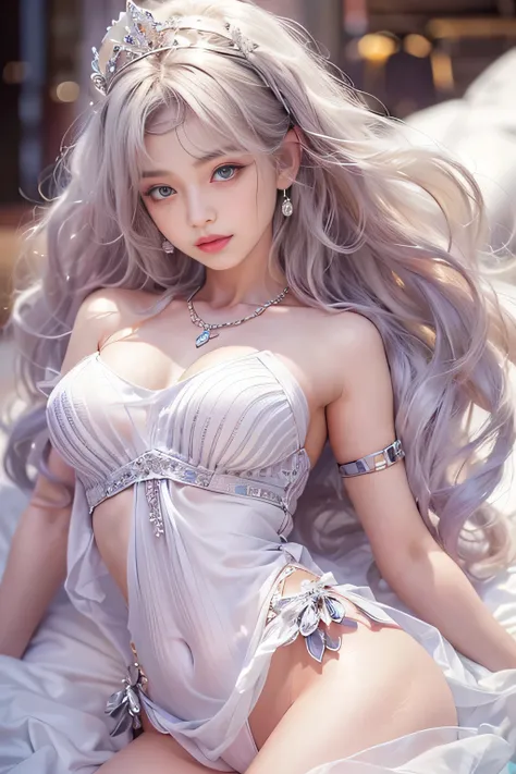 ((masterpiece:1.4)、(highest quality:1.4)、(realistic:1.7))、Written by Luis Royo（Written by Luis Royo）Surreal portrait of a beautiful girl、super beautiful girl、((1 girl:1.4))、Radiant natural skin texture、(The Queens Gorgeous Costume)、((Sheer off-the-shoulder...