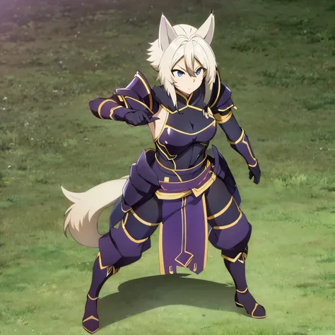 zeta, samurai armor, cat ears, full body