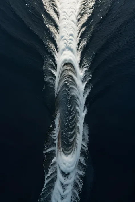 Whirlpool of water in the middle of the ocean, 4k


