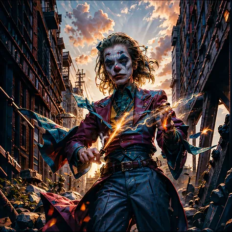 Galaxy nebulae stars nebula starry_sky sunset spacious sunrise panoramic sunshine, "The Joker" A photograph of a Joker playing an electric guitar in the style of The Joker (2022) trending on artstation deviantart pinterest furaffinity detailed realistic ul...