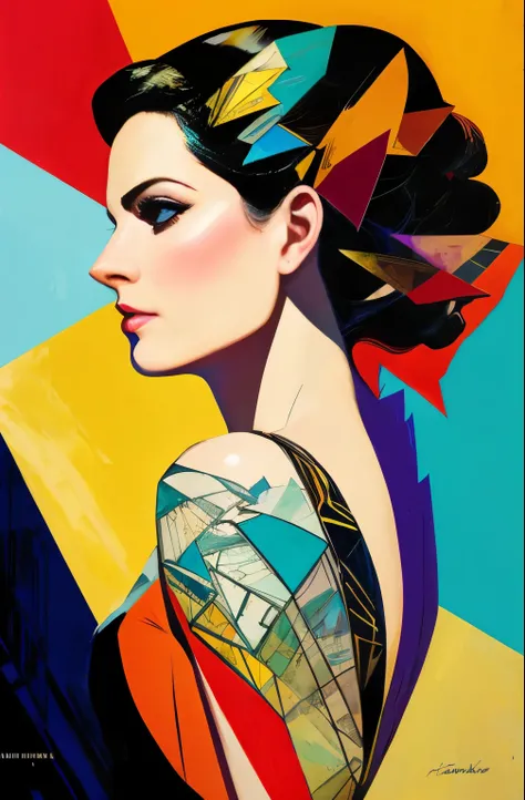 painting of woman, tumbler, figurative art, Beautiful and expressive paintings, Beautiful artwork illustration, very colorful tones, wonderful, cool beauty, highest quality,official art, women only, sharp outline, best shot,  Written by Sandra Chevrier, Da...