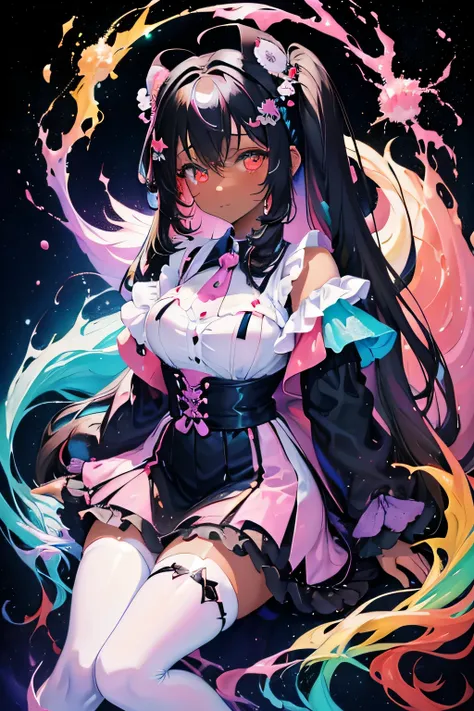 Dark-skinned kawaii soft goth vtuber