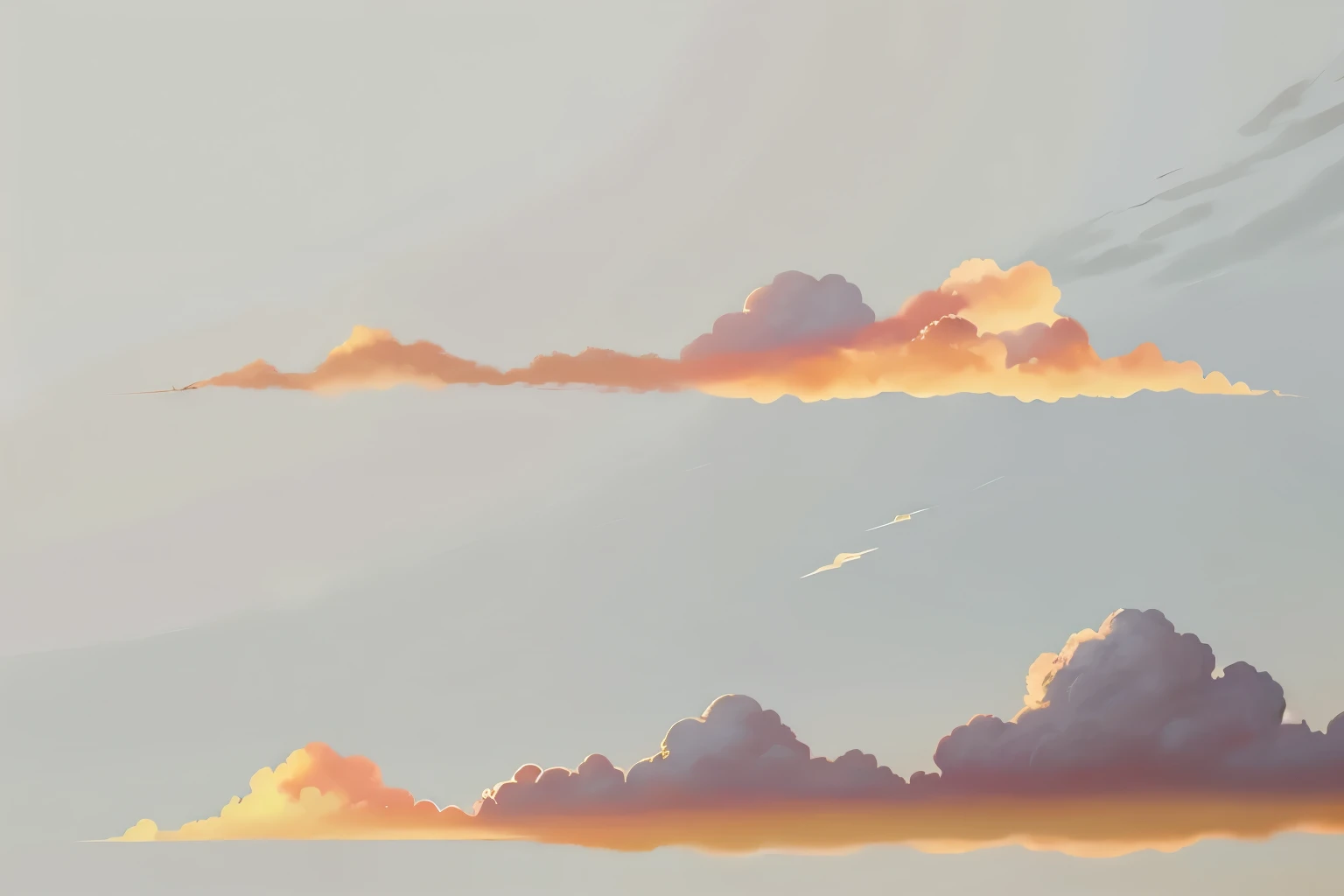 there are two airplanes flying in the sky with cloud in the background, some cloud, anime cloud, sunset cloud, 多cloud日落, calm cloud, peaceful cloud, Detailed sky, aesthetic cloud in the sky, Anime Sky, cloud, sky in background, detailed cloud, sunset sky, ...