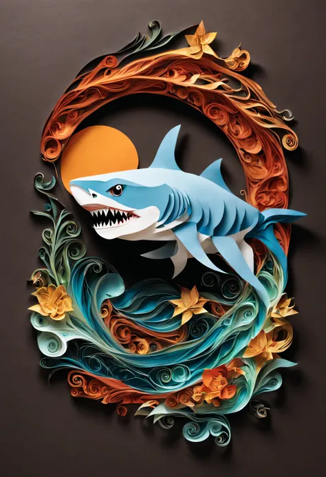 Paper-cut art：shark