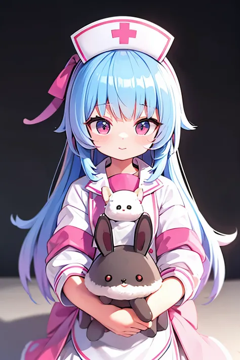 best quality, 3D, adorable and cute rabbit doctor and nurse fluffy chibi characters