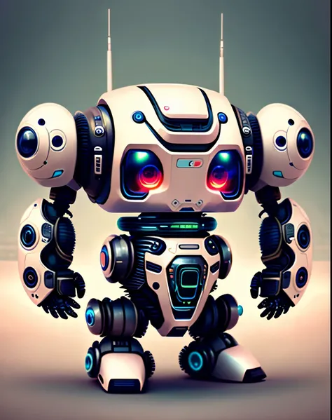 adorable robot,Futuristic robots, with hyper robot,human-like style