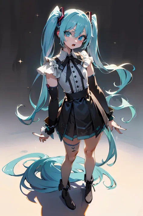 (((body art style))), (((1 girl))), (((dead, singing voice, miku hatsune dead))), (((long hair, double ponytail hair))), ((cyan ...