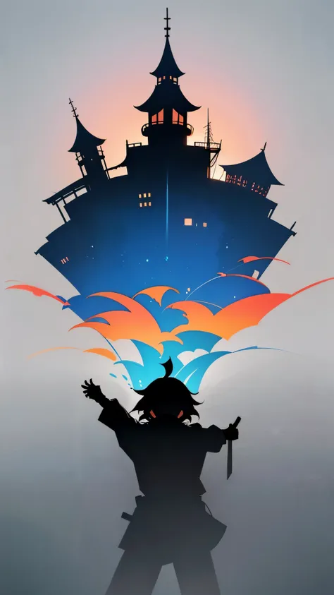 simple_wallpaper, silhouette, chibi,