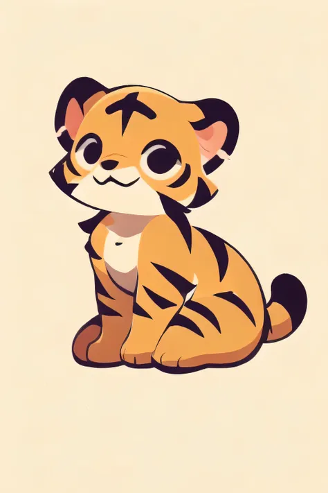 top quality, best quality, poster, vector-art, high-quality, masterpiece, tiger kitty, big eyes, cute and realistic,one dimensio...