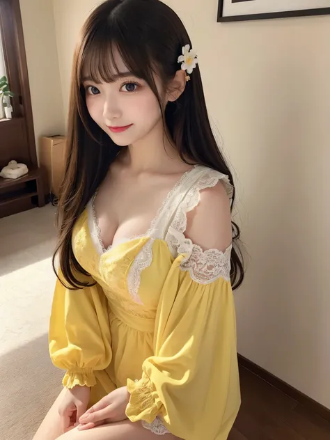 highest quality, figure, super detailed, finely, High resolution, 8k wallpaper, 完璧なダイナミックな構figure, beautiful and fine eyes, ladies&#39; fashion,straight hair,small breasts natural color lip, ,smile,Harajuku、20 year old girl、cute、sexy shot looking at camera...